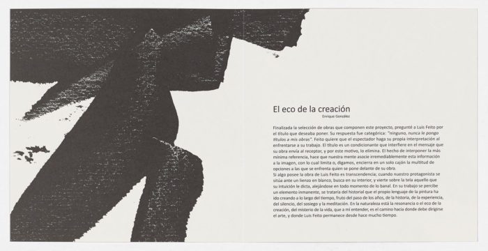 10 Feitos, 2017, Luis Feito (Texto interior)