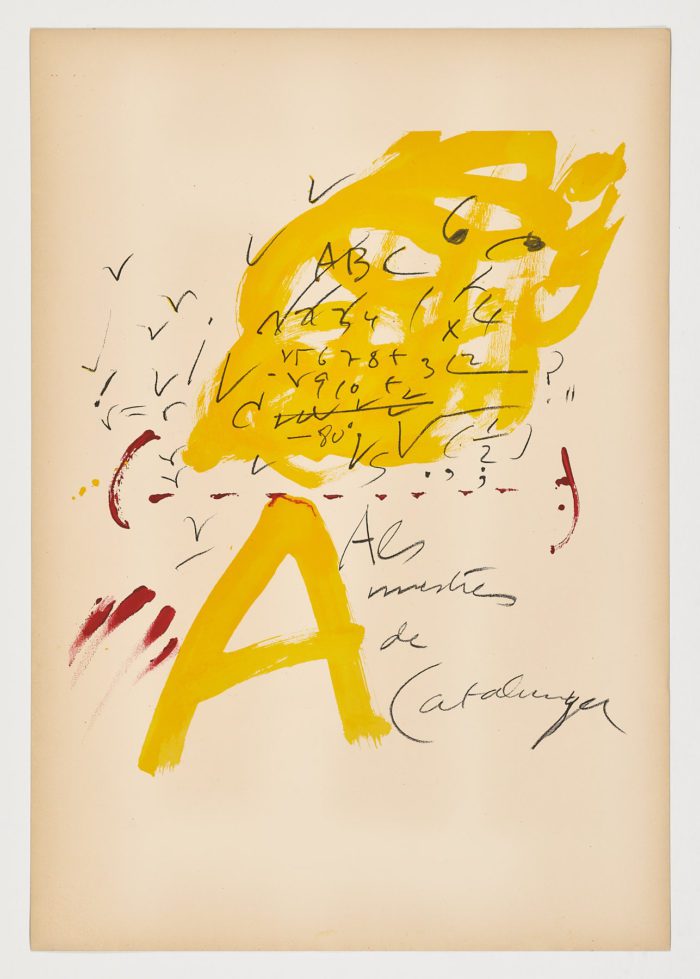 Als mestres de Catalunya, 1974, Antoni Tàpies