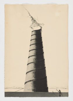 Zöotrope et tour Boullée (Zootropo y Torre Boullée), 1973, Salvador Dalí