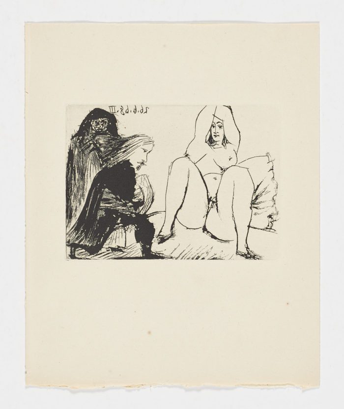 La Celestina, su protegida, y un joven gentilhombre, 1968, Pablo Picasso