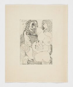 Prostituta gorda sobre las rodillas de un barbudo, 1968, Pablo Picasso