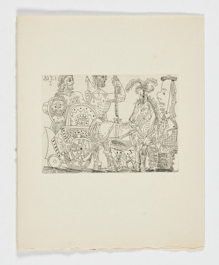 Circo: carro romano y payaso, 1968, Pablo Picasso