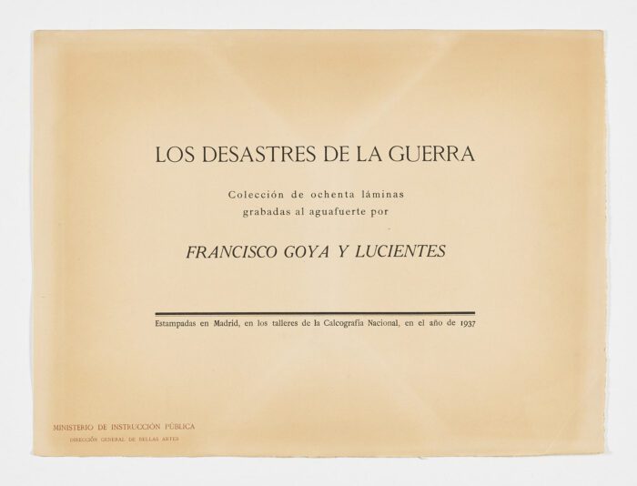 Los desastres de la guerra (7ª edición), 1937, Francisco de Goya