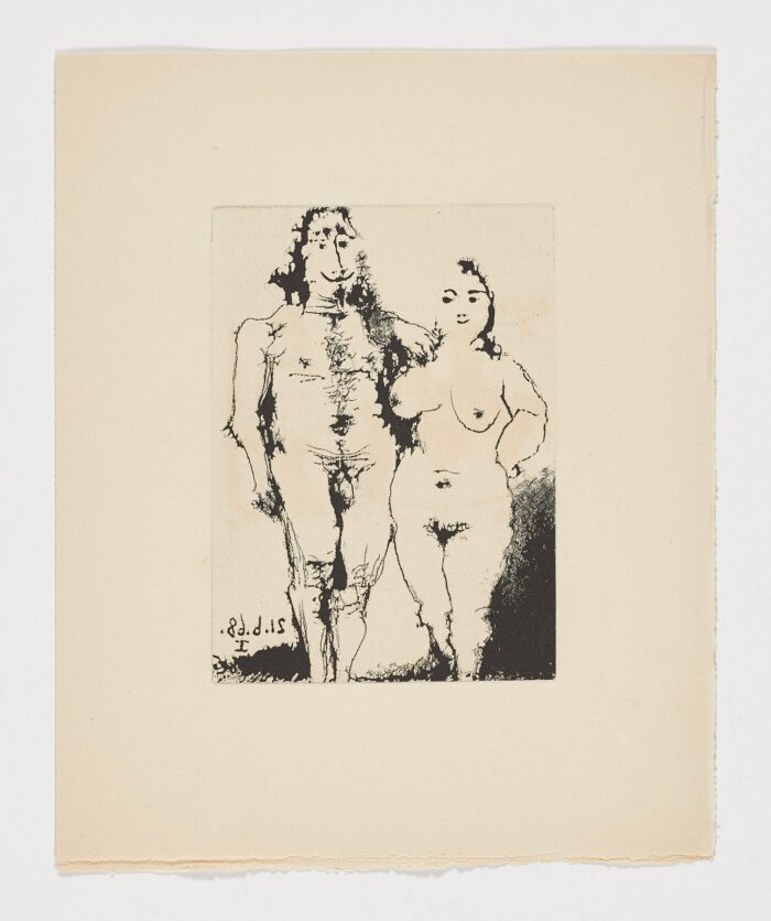 Pareja desnuda posando, 1968, Pablo Picasso